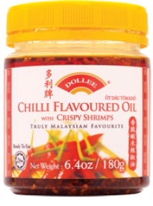 Dollee Chilli Flavoured Oil with Crispy Shrimps - 180g x 12 bottles